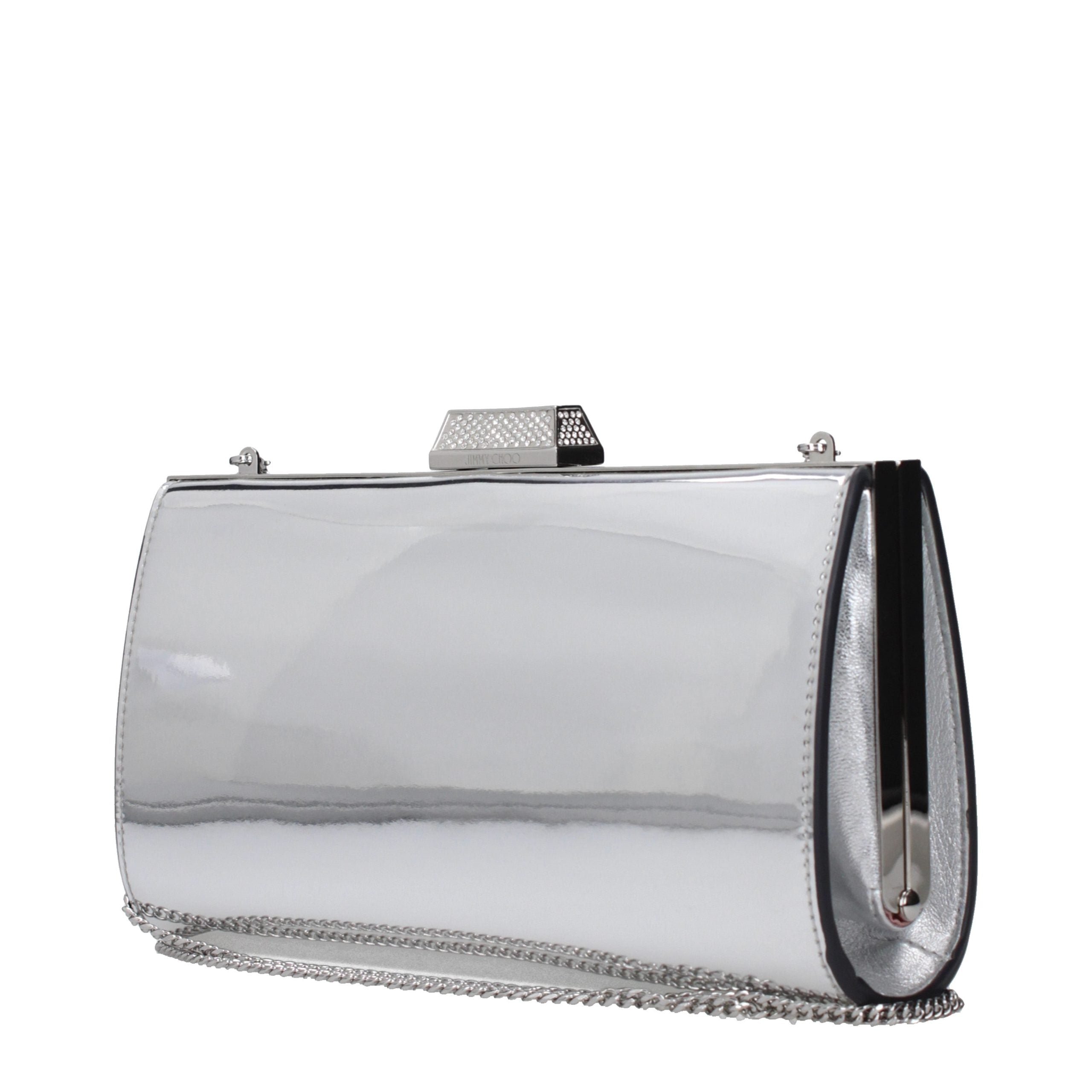 Clutchbag aus grauem Leder