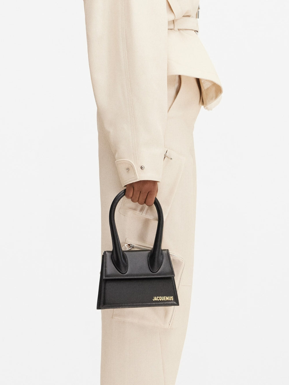 Schwarze Le Chiquito Moyen Tasche aus Leder