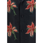 Black Linen Pattern Shirt