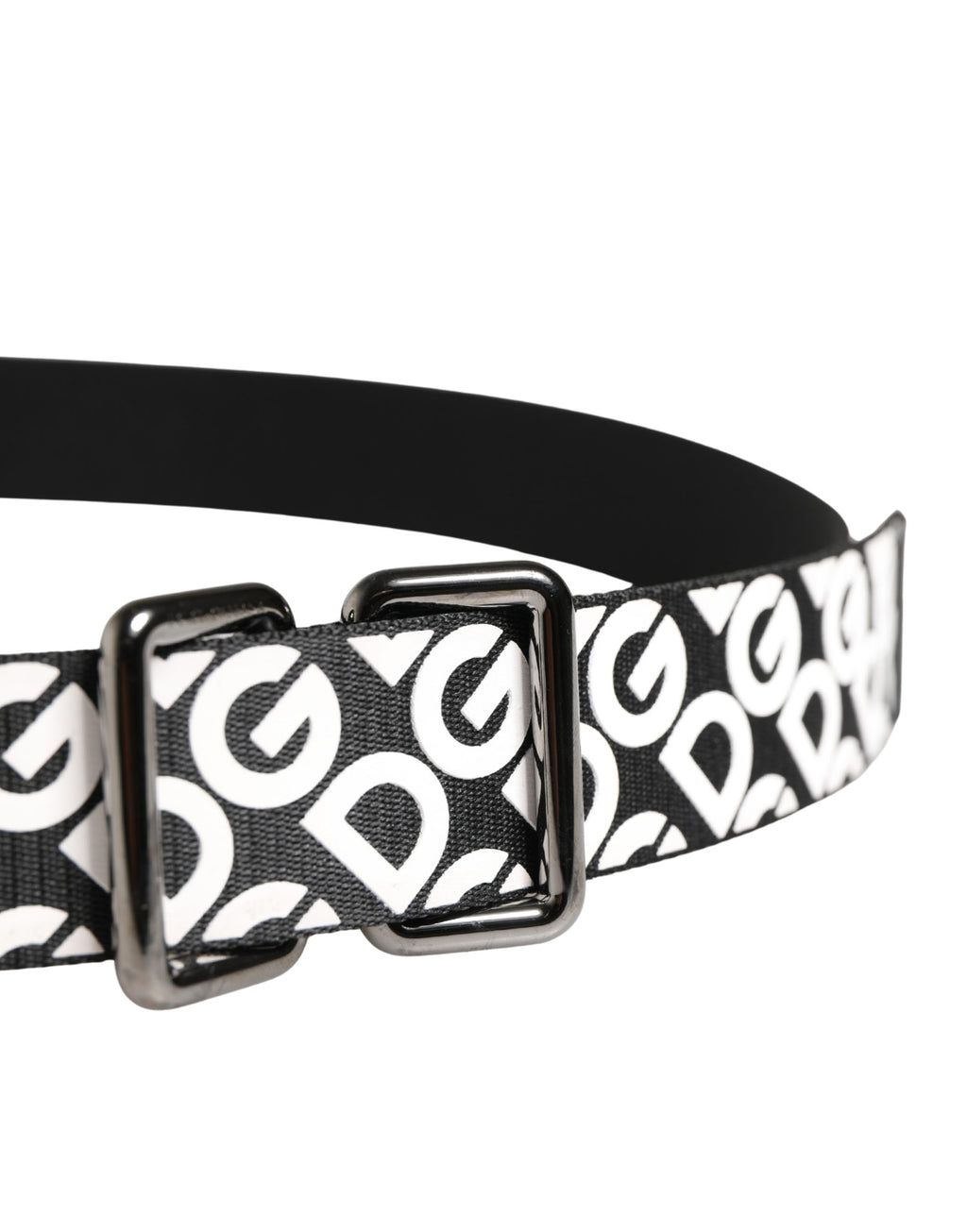 Weiß Schwarz Logo Leder Metallschnalle Gürtel