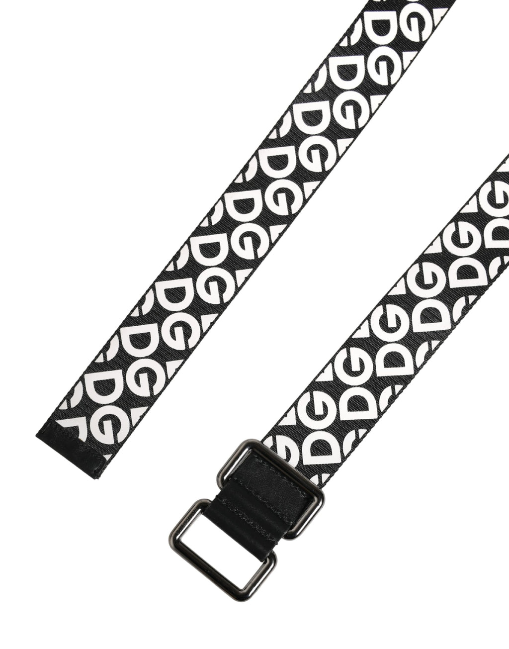 Weiß Schwarz Logo Leder Metallschnalle Gürtel