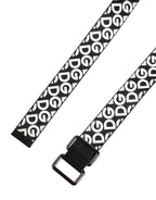Weiß Schwarz Logo Leder Metallschnalle Gürtel