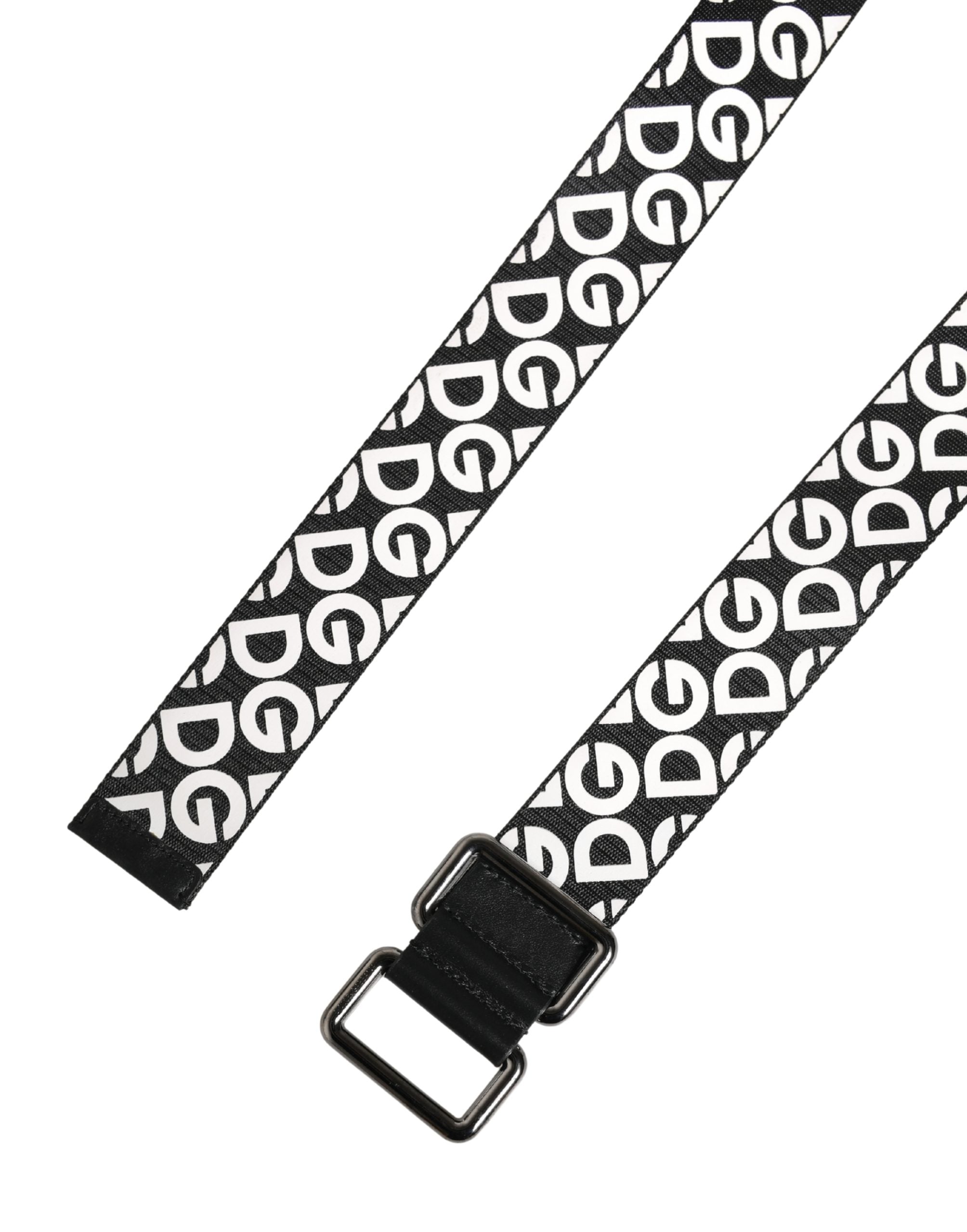 Weiß Schwarz Logo Leder Metallschnalle Gürtel