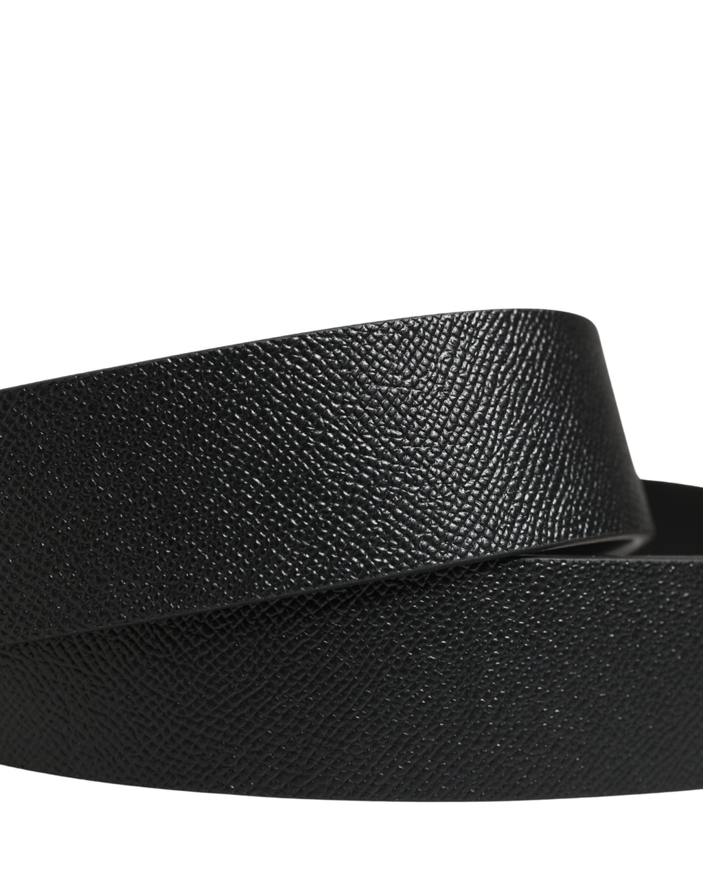 Herren Gürtel aus schwarzem Leder mit DG-Logo und Metallschnalle