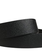 Herren Gürtel aus schwarzem Leder mit DG-Logo und Metallschnalle