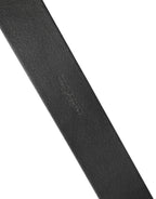 Herren Gürtel aus schwarzem Leder mit DG-Logo und Metallschnalle
