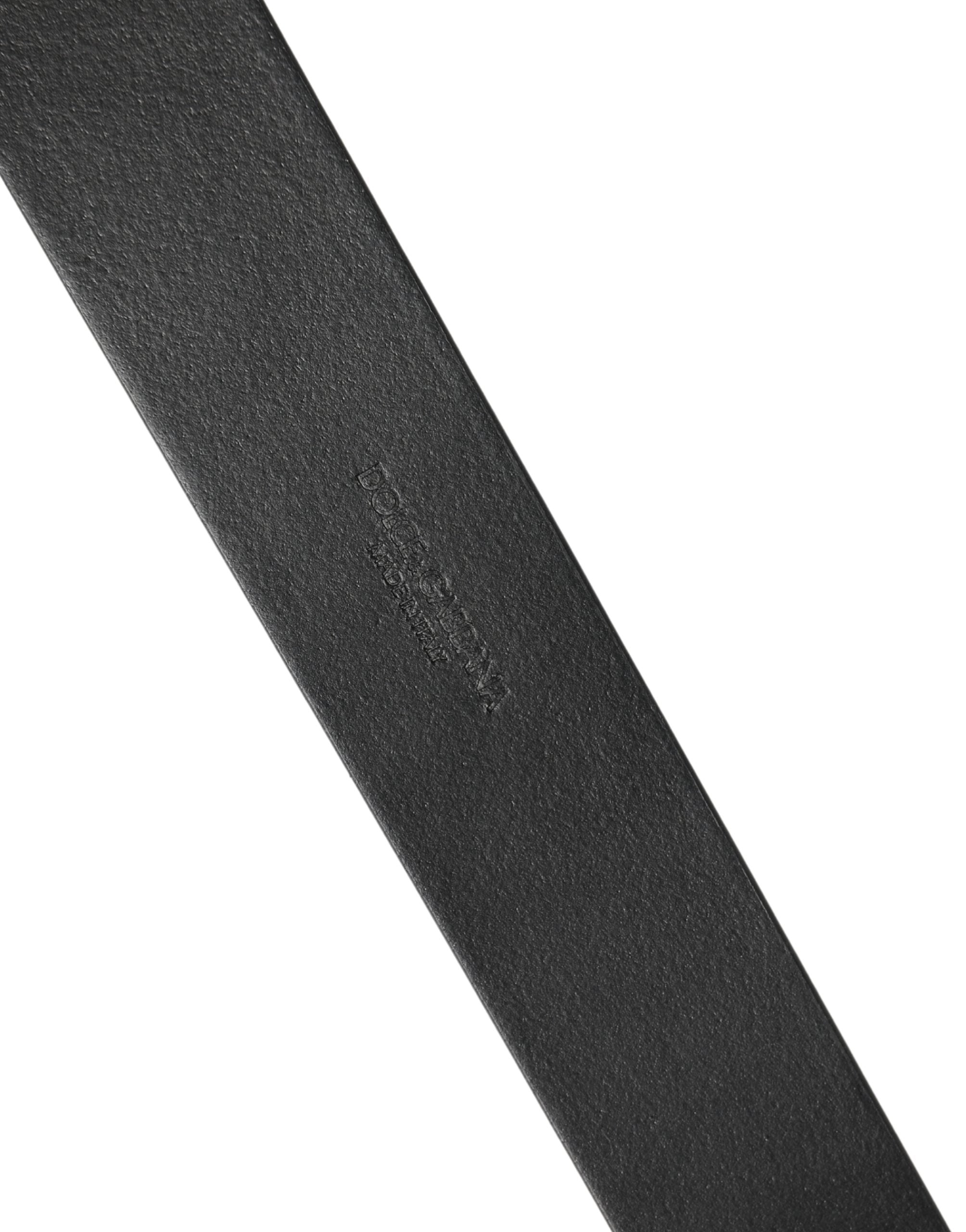 Herren Gürtel aus schwarzem Leder mit DG-Logo und Metallschnalle