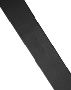 Men Black Classic Leather Metal Buckle Belt