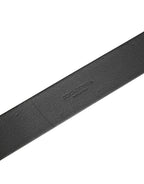 Men Black Classic Leather Metal Buckle Belt