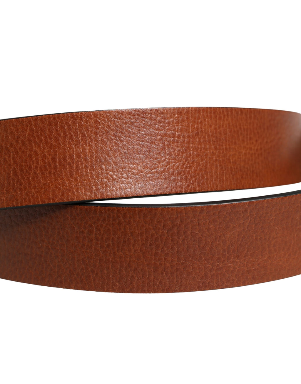 Men's Brown Leather Classic Metal Buckle Belt