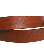 Men's Brown Leather Classic Metal Buckle Belt