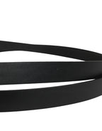 Herrengürtel aus schwarzem Leder mit klassischer Metallschnalle