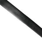Herren Gürtel aus schwarzem Kalbsleder mit Metallschließe und Verzierung