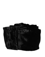 Schwarzer Viskose-Satin-Taillengürtel für Damen