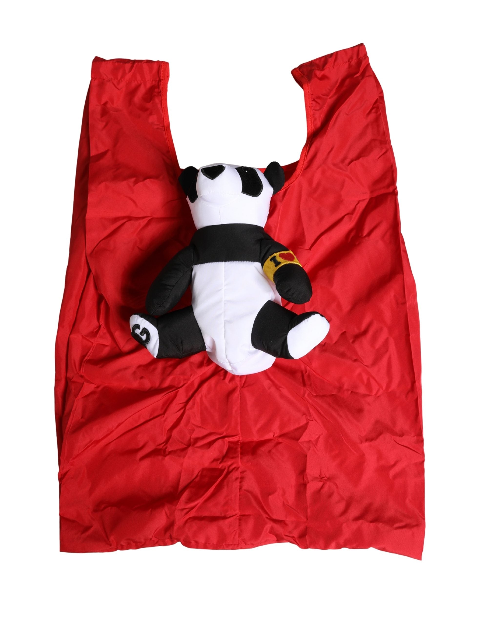 Men's Red Polyester Panda Stuffed Ecobag Tote Bag