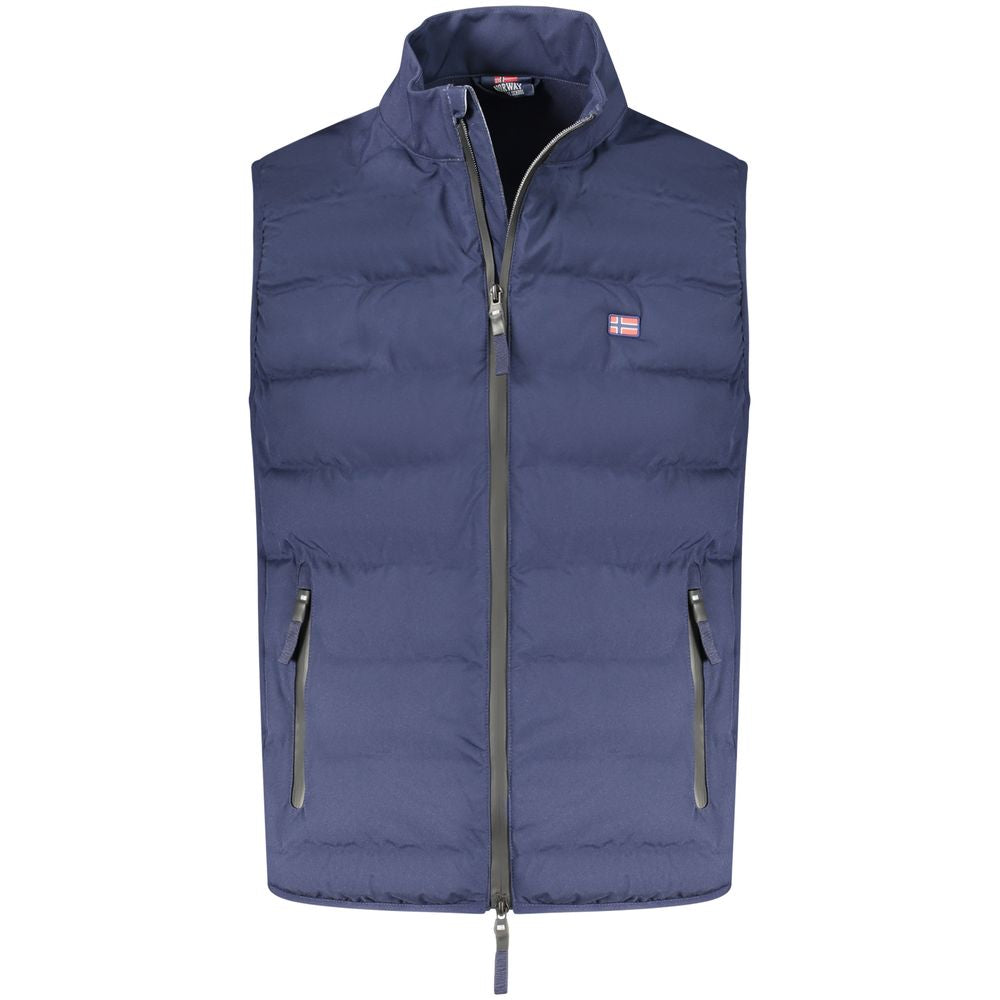 Blaue Polyester Weste für Herren