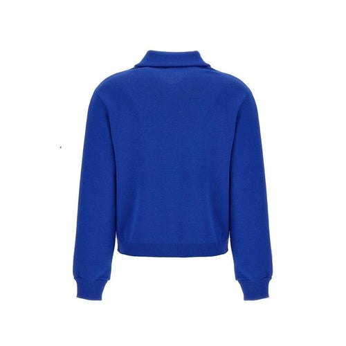 Blaue Nylon-Strickjacke