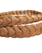 Brown Leather Braided Metal Buckle Belt
