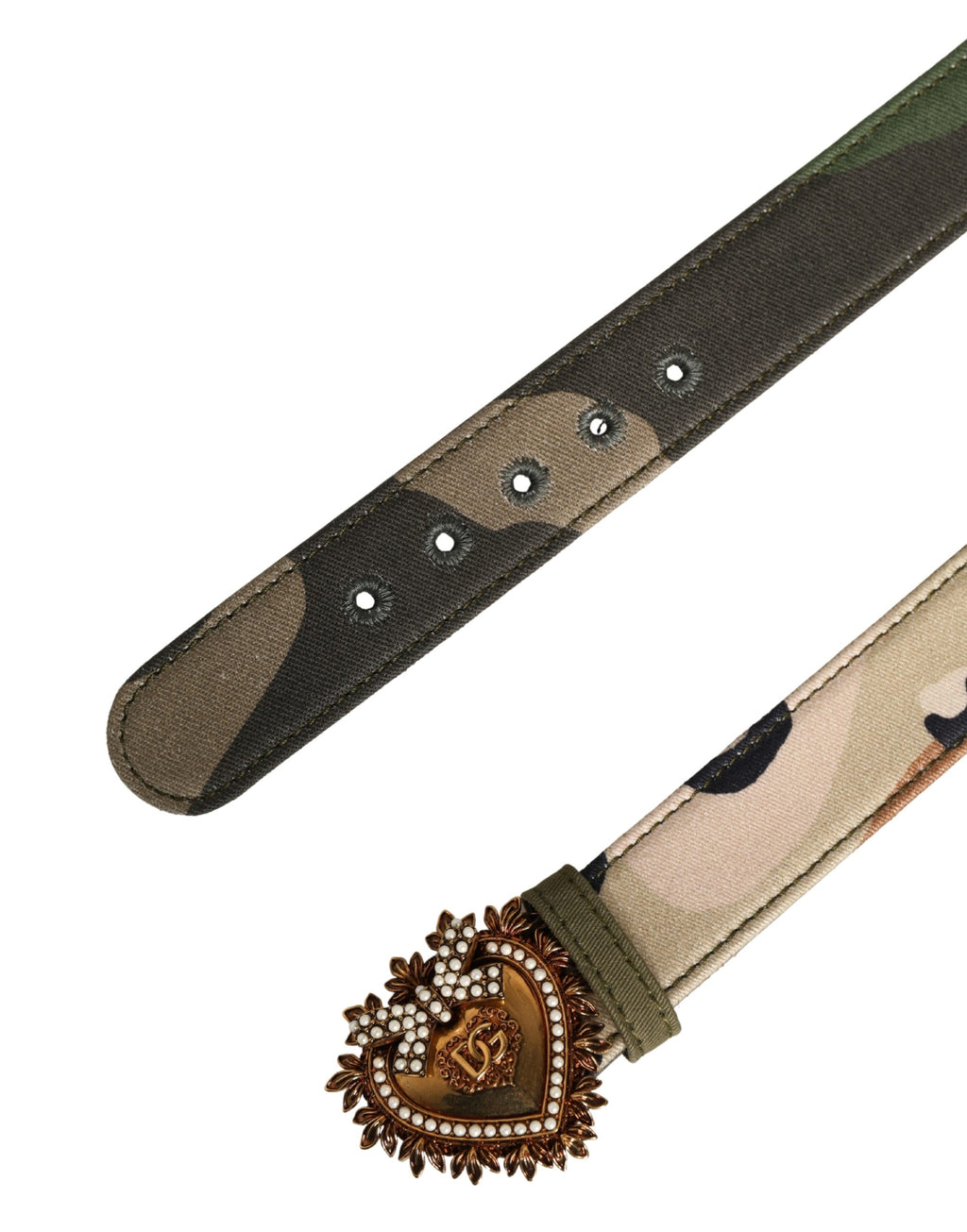 Gürtel mit Metallschnalle, Green Camouflage Devotion