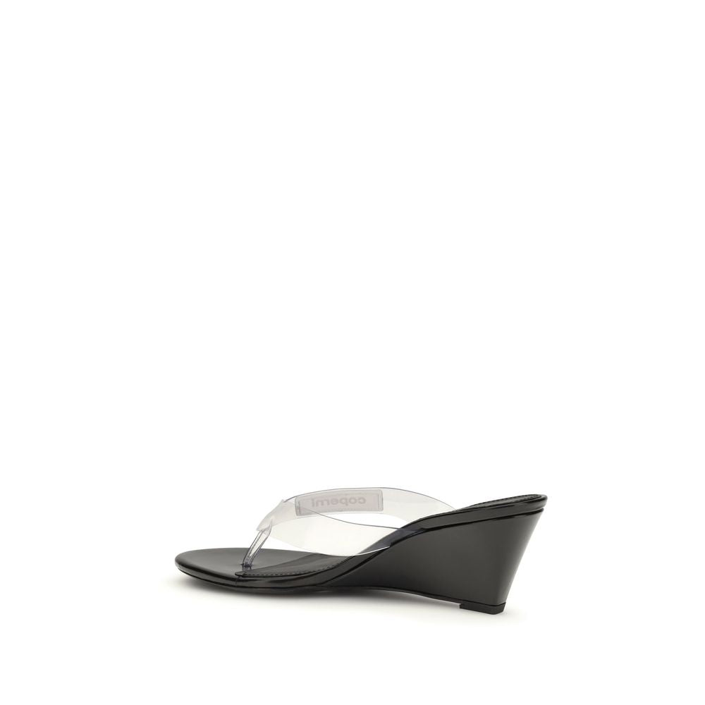Black Pvc Flip-Flop Sandals