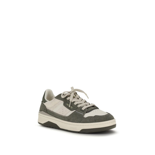 Bicolor-Kalbsleder-Sneaker mit niedrigem Schaft aus Bos Taurus