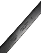 Silver Leather Logo Metal Buckle Waist Belt
