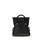 Borsa a Mano in Pelle di Capra Nera