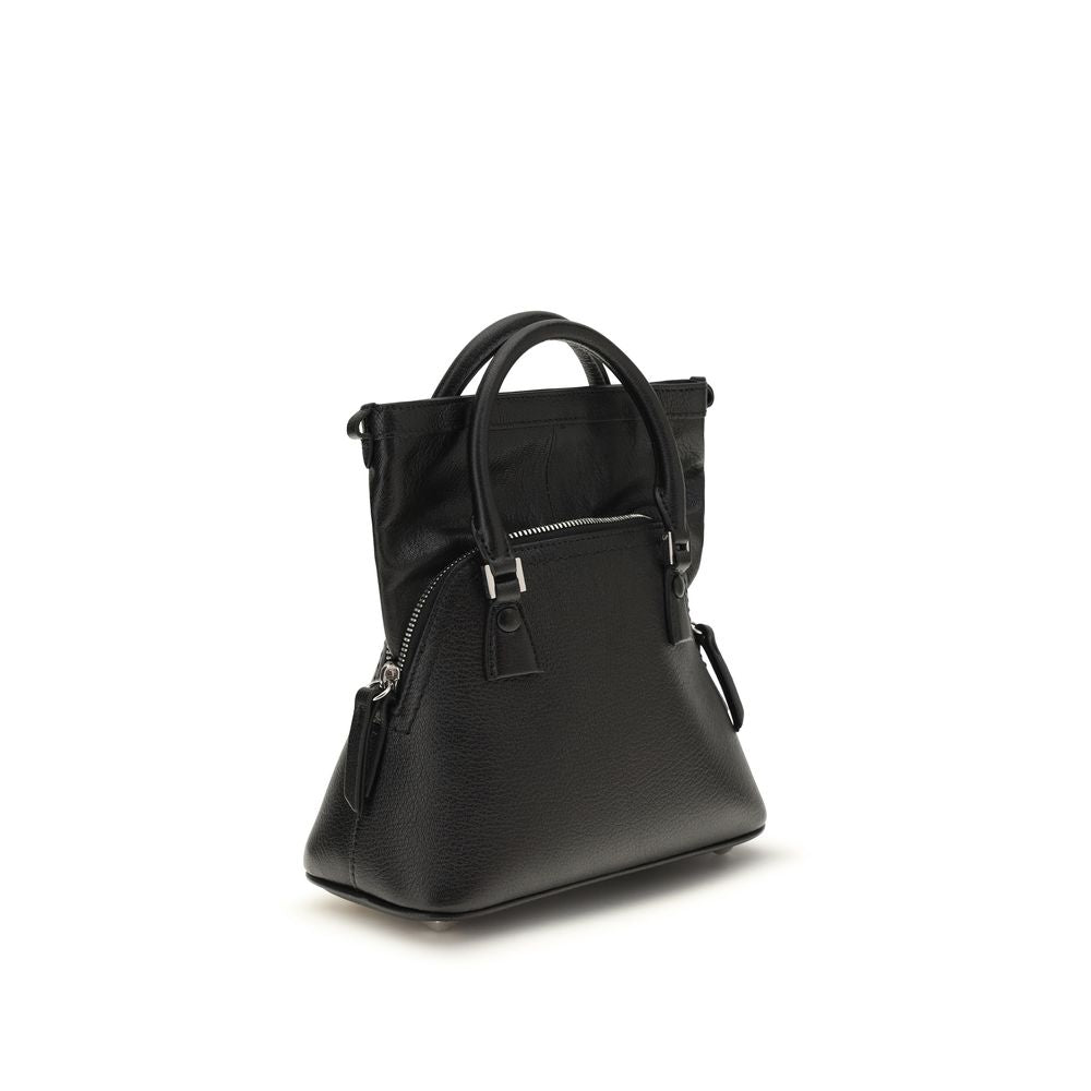 Borsa a Mano in Pelle di Capra Nera
