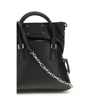 Borsa a Mano in Pelle di Capra Nera