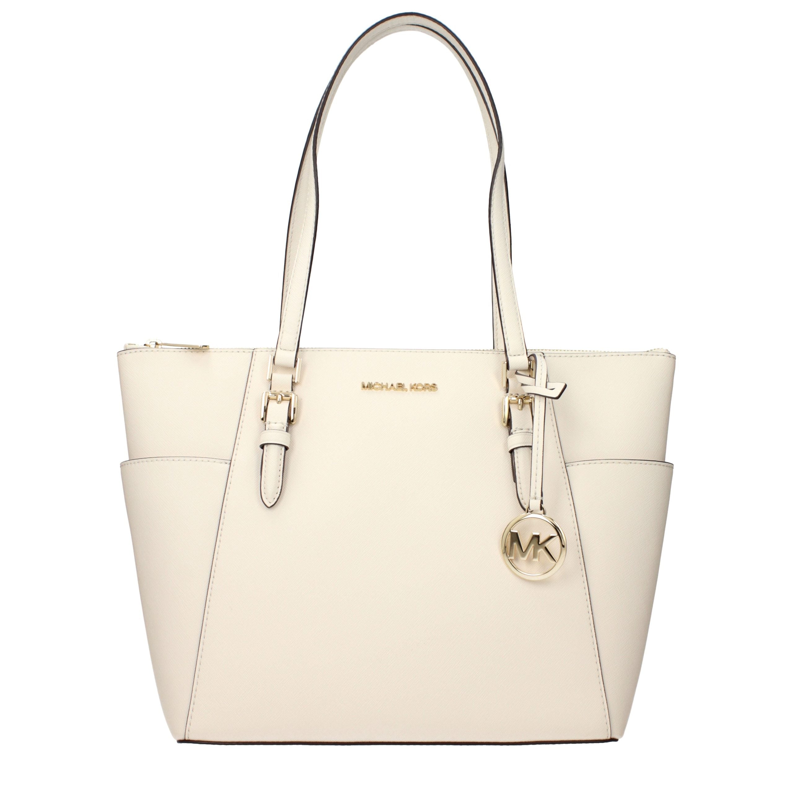 Beige Leder-Schultertasche