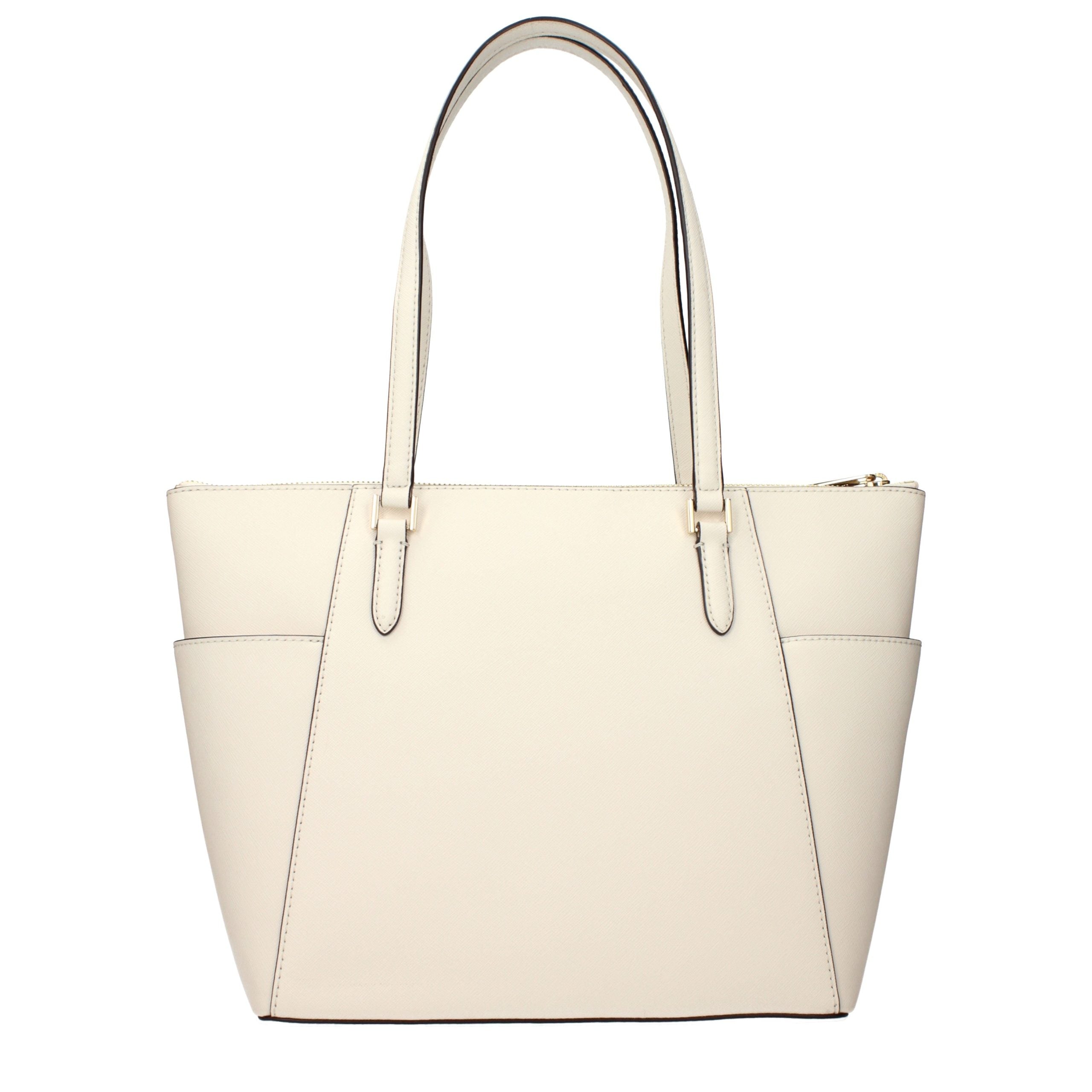 Beige Leder-Schultertasche