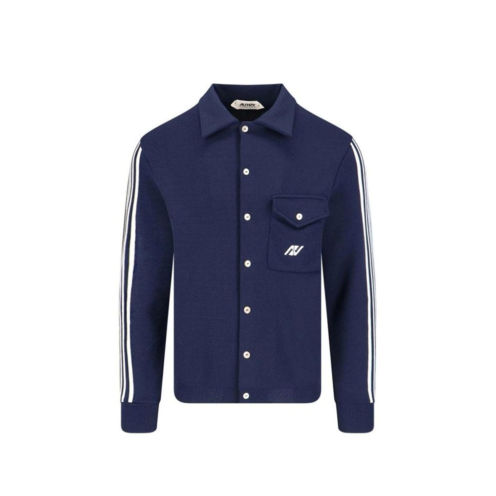 Blue Nylon Cardigan