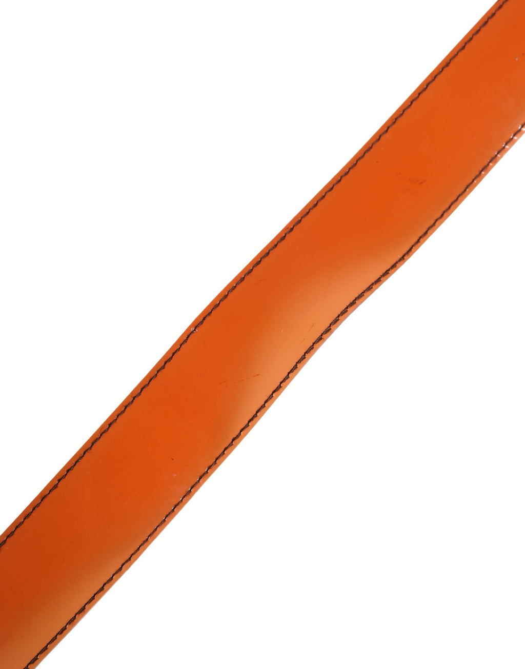 Orange PVC Waist Women Square Buckle Belt