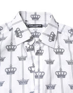 White GOLD Crown Cotton Dress Formelles Hemd