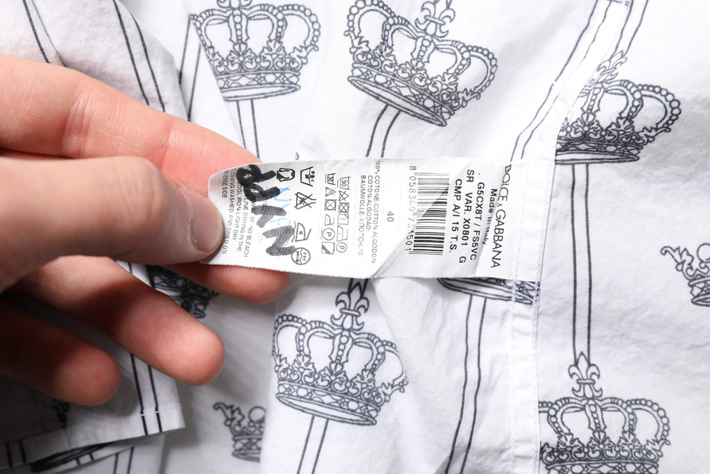 White GOLD Crown Cotton Dress Formelles Hemd