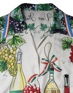 Multicolor Short Sleeve Silk Food Shirt Top