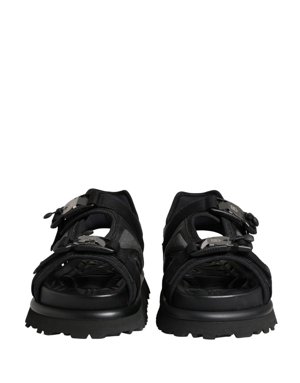 Schwarze Herren-Chunky-Sandalen mit Logo-Details