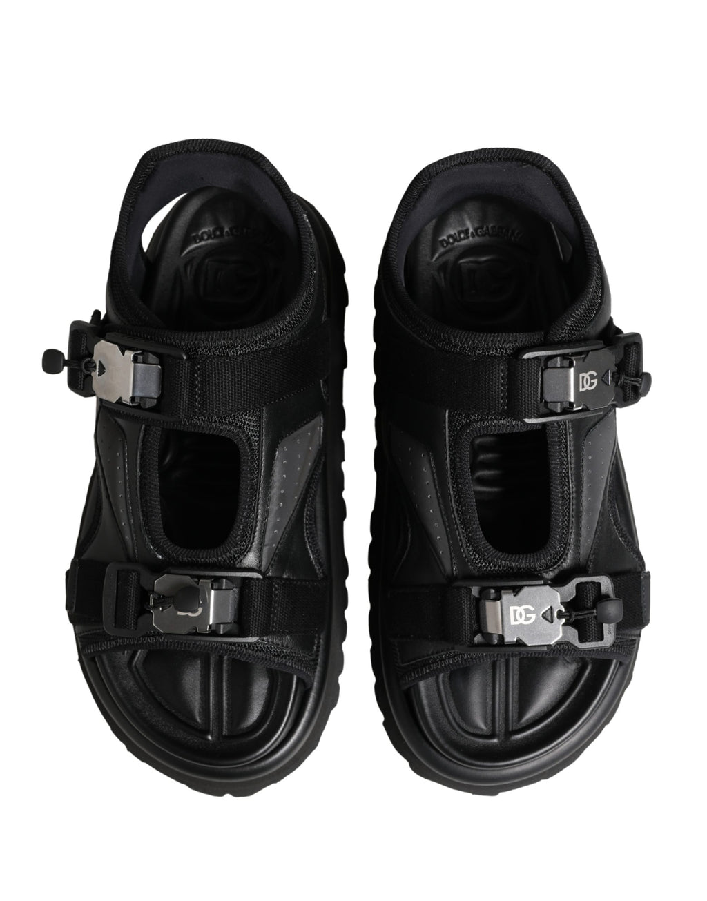 Schwarze Herren-Chunky-Sandalen mit Logo-Details