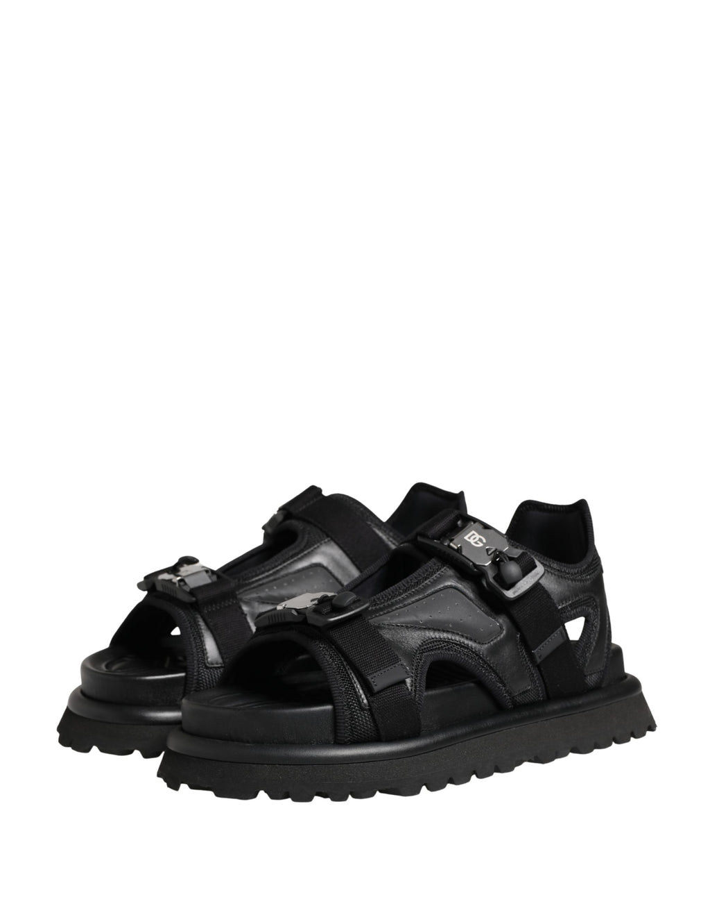 Schwarze Herren-Chunky-Sandalen mit Logo-Details