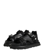 Schwarze Herren-Chunky-Sandalen mit Logo-Details