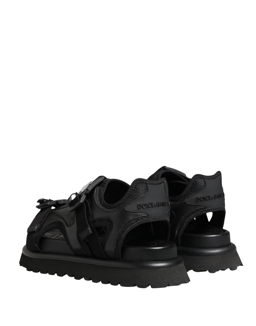 Schwarze Herren-Chunky-Sandalen mit Logo-Details