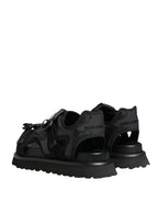 Schwarze Herren-Chunky-Sandalen mit Logo-Details