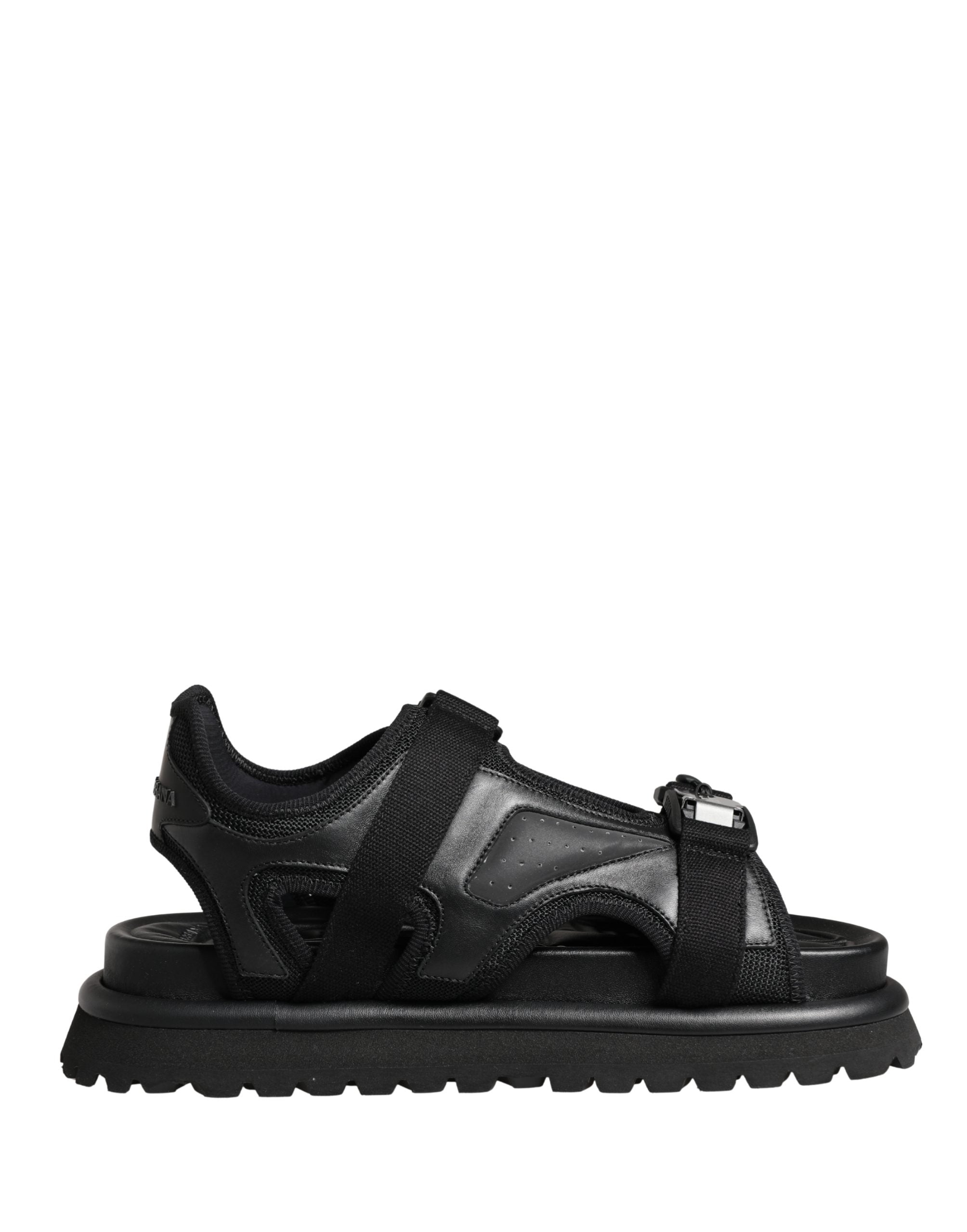 Schwarze Herren-Chunky-Sandalen mit Logo-Details