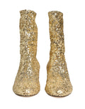 Gold-Pailletten-Stiefeletten Stretch-Schuhe