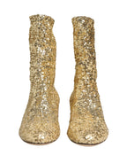 Gold-Pailletten-Stiefeletten Stretch-Schuhe