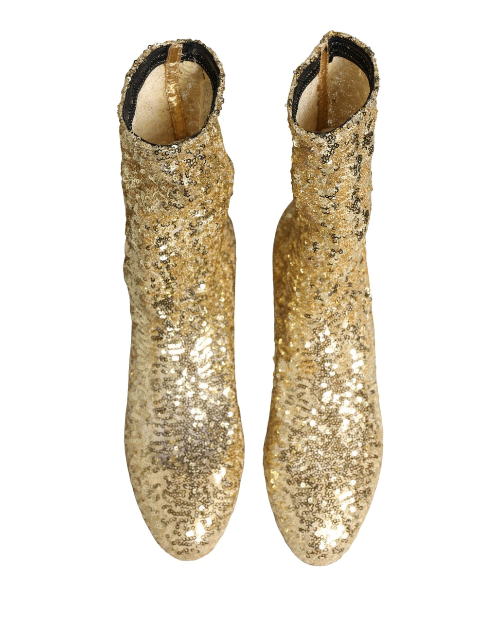 Gold-Pailletten-Stiefeletten Stretch-Schuhe