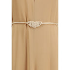 Orange Viscose Casual Dress