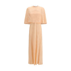 Orange Viscose Casual Dress