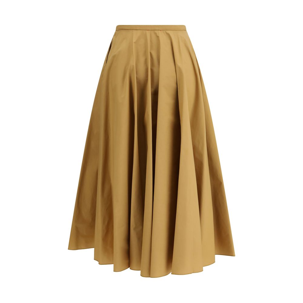 Gonna Lunga di Cotone Beige