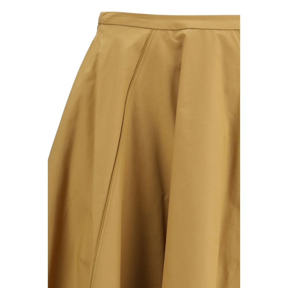 Gonna Lunga di Cotone Beige